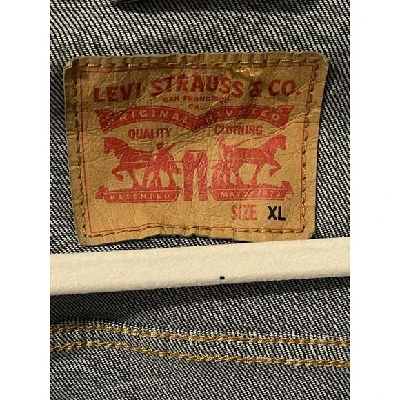 Levi's Strauss Denim Trucker Jean Jacket Men's Size XL WPL423 CA00342 Dark Wash - Picture 7 of 14